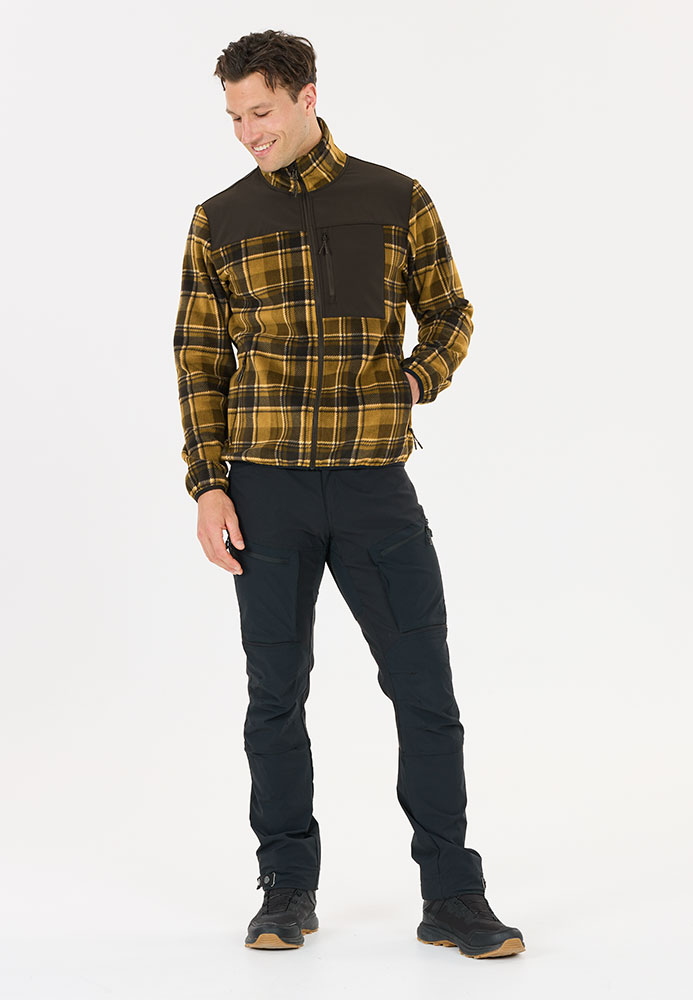 Astrali Checked - Fleecejacke Dark Olive