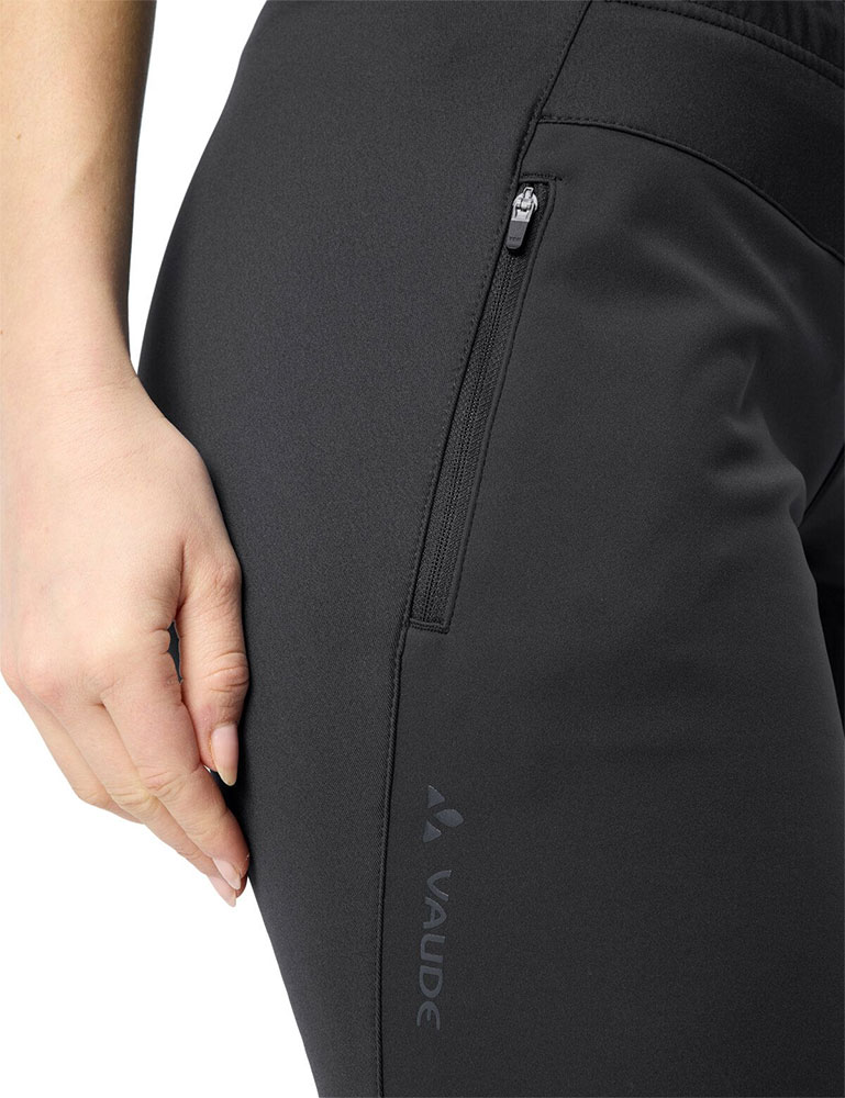 Wintry V - Pantalones softshell para mujer, negro/negro