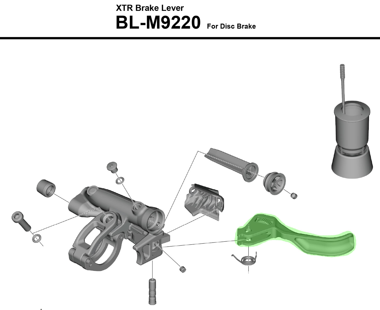 XTR BL-M9220 brake lever without bracket right