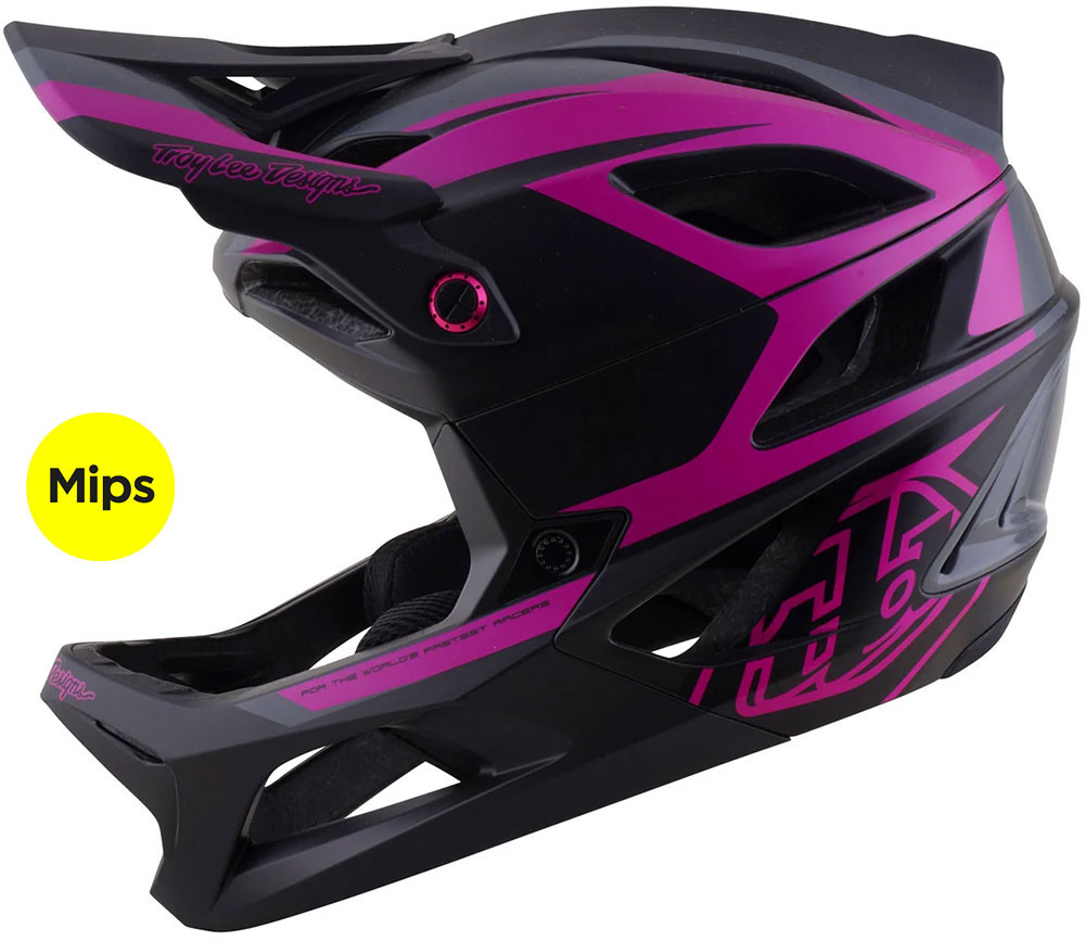 Stage 2 MIPS - Casco integrale Higth VZ Grigio scuro/Fucsia neon