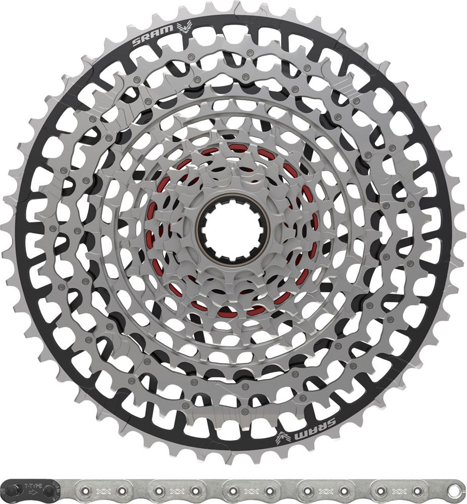 SRAM NX-Eagle PG-1230 Cassette 11-50T+NX Eagle Chain 12-speed Wear