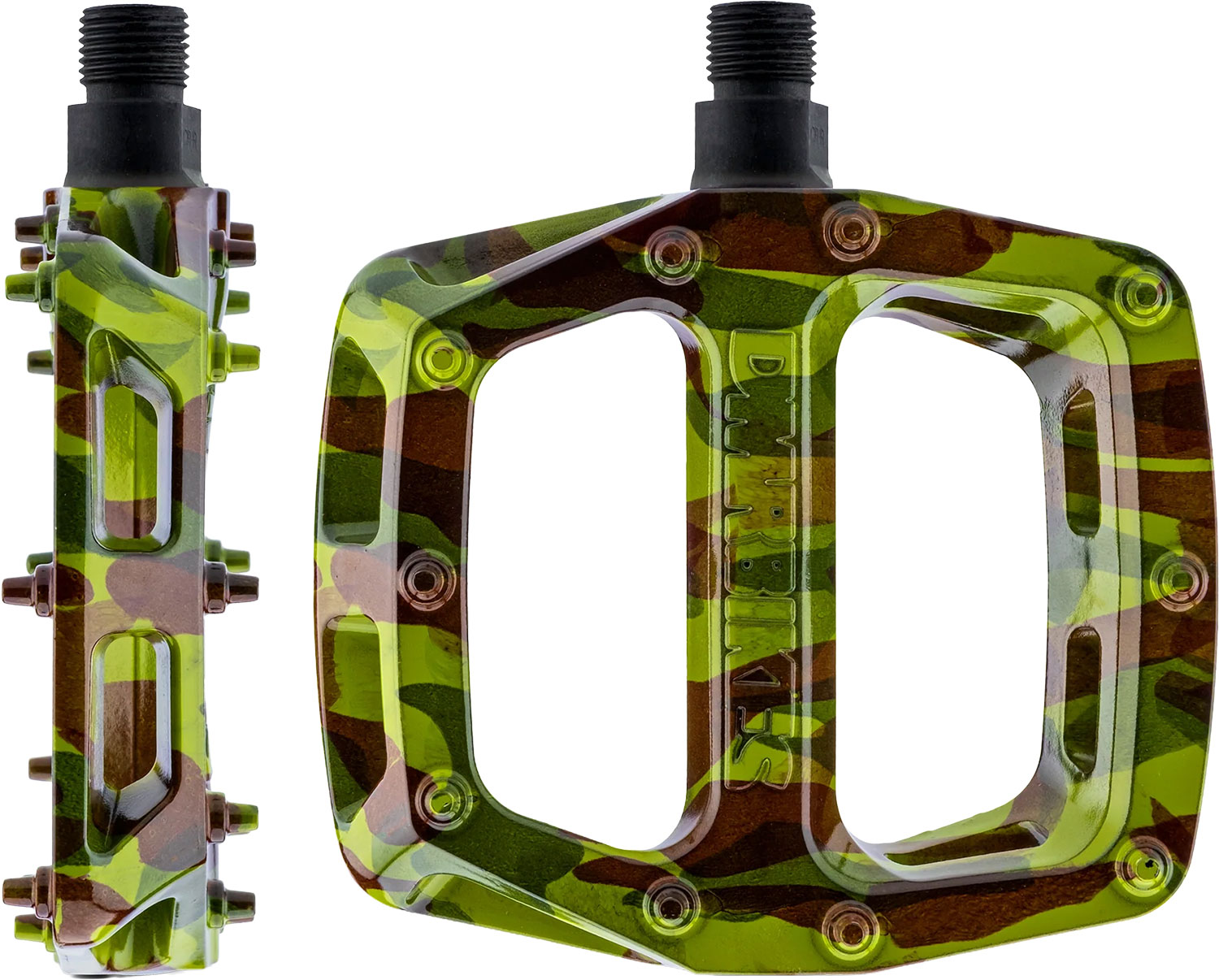 Pedales de plataforma V6 Green Camo