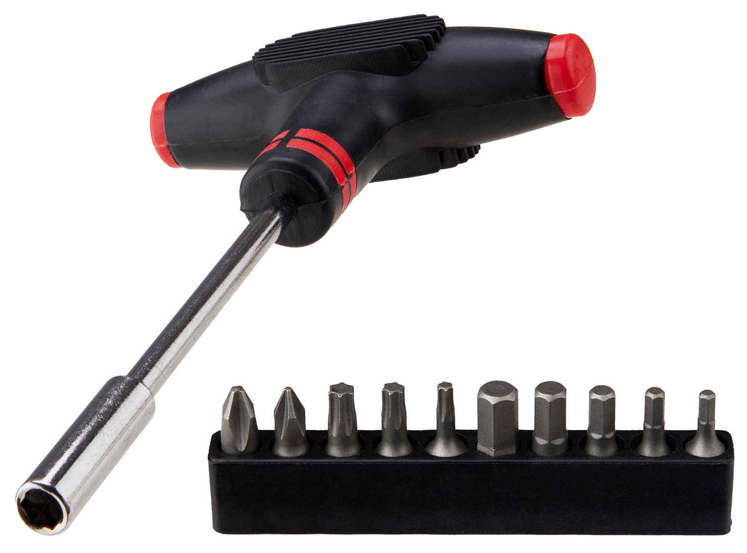 Set T-Drive 11 in 1: portapunte con impugnatura a T da 1/4" magnetico + set di 10 punte