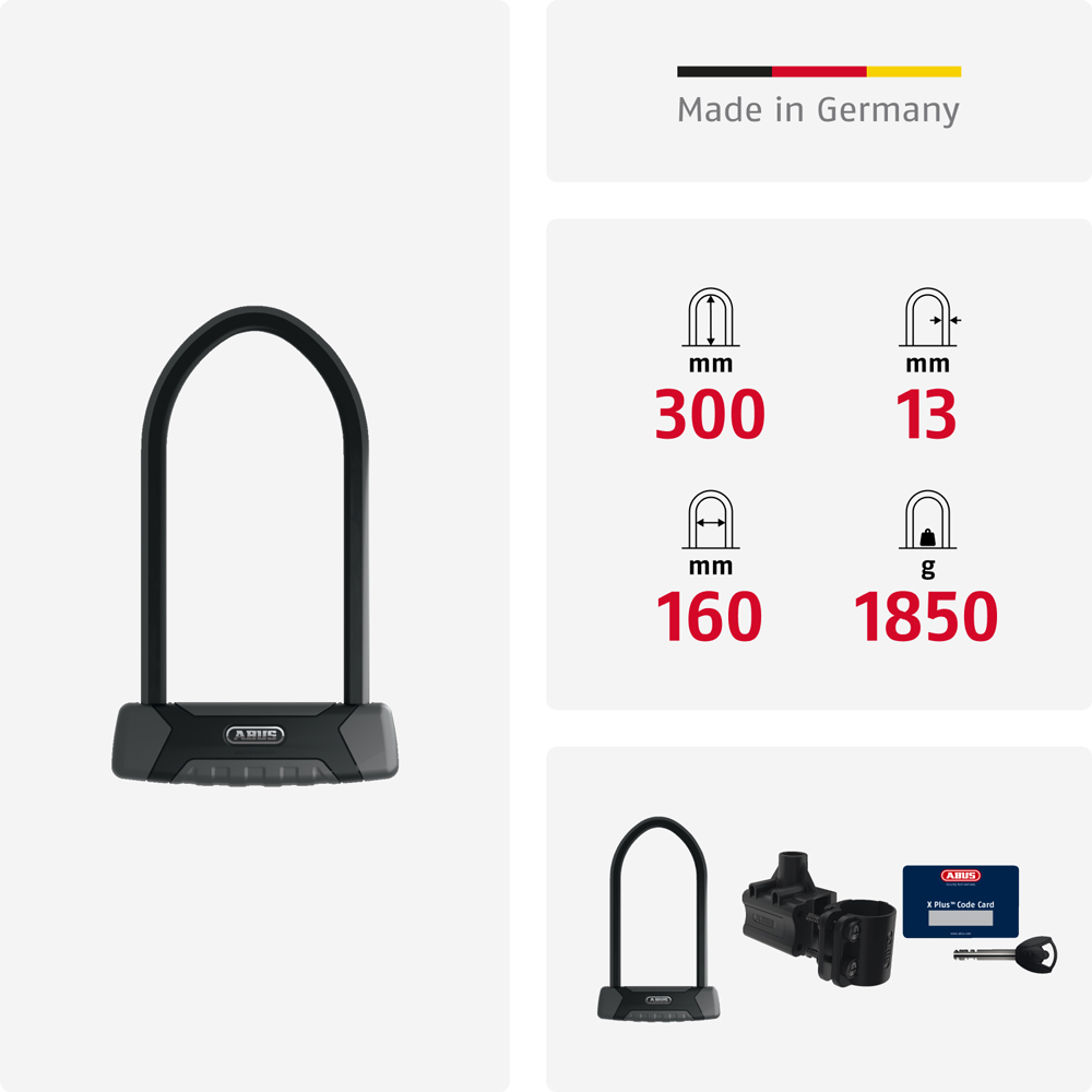 Abus Granit X-Plus 540/160HB300 U-Lock + USH540 Holder U-locks Abus Granit X-Plus 540/160HB300 U-Lock + USH540 Holder U-locks