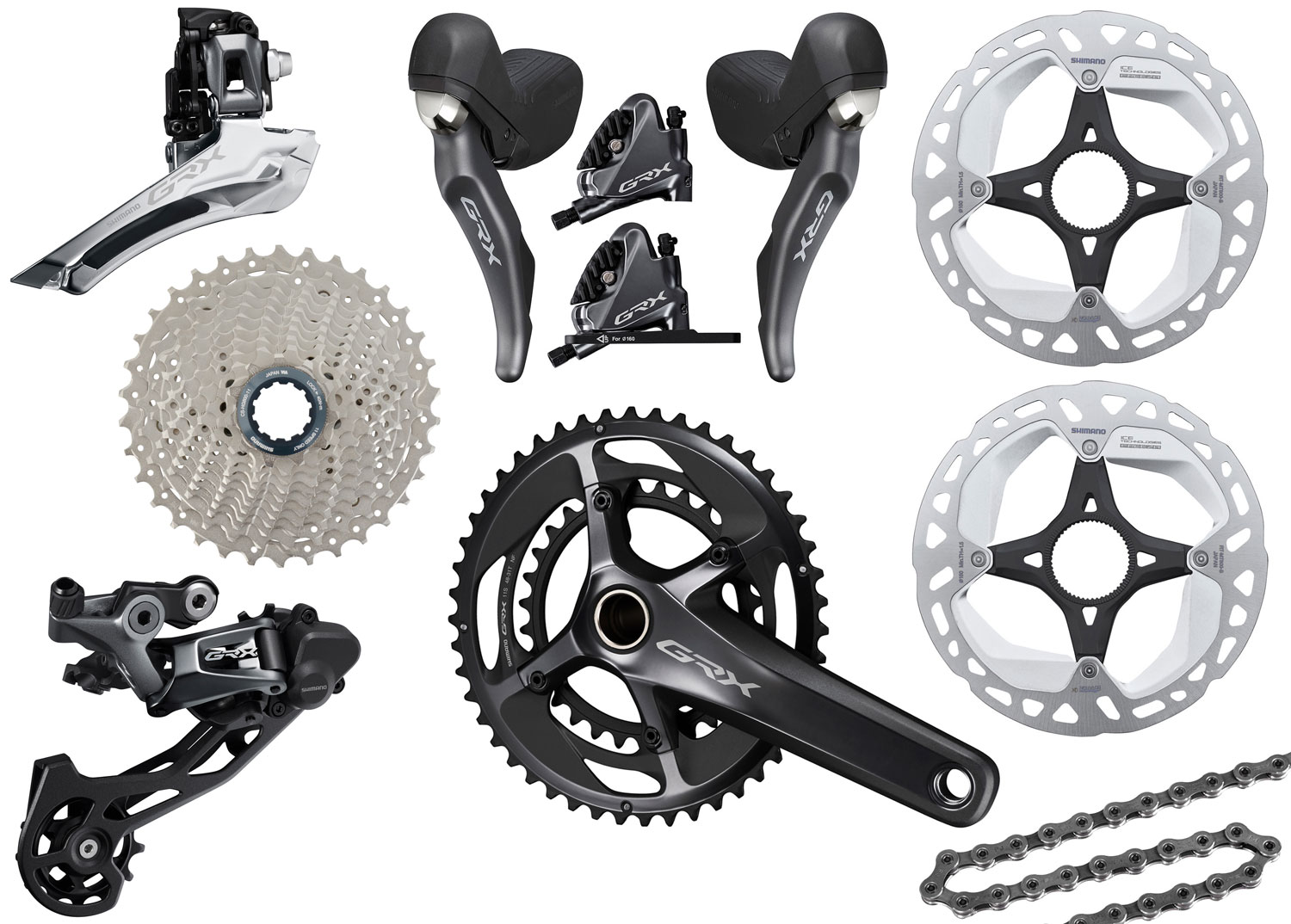 Groupe Shimano GRX RX810 RX812 11 Vitesses - Cassette M8000 11-42D - Neuf Sans Boîte