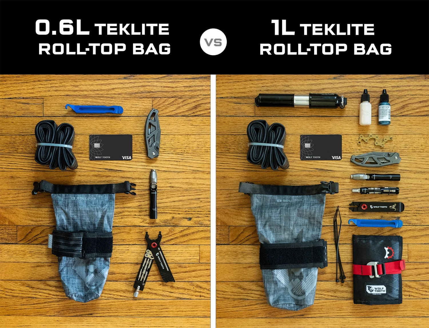 B-RAD TekLite Roll-Top Tasche, inkl. Montageplatte