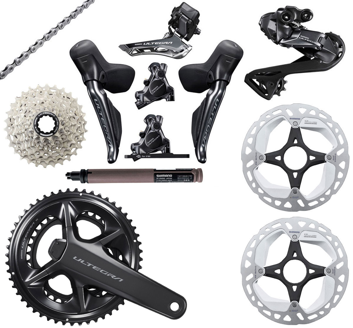 Gruppo ULTEGRA Di2 R8170-P con misuratore di potenza 2x12, freni a disco 160/160 mm - OFFERTA SPECIALE