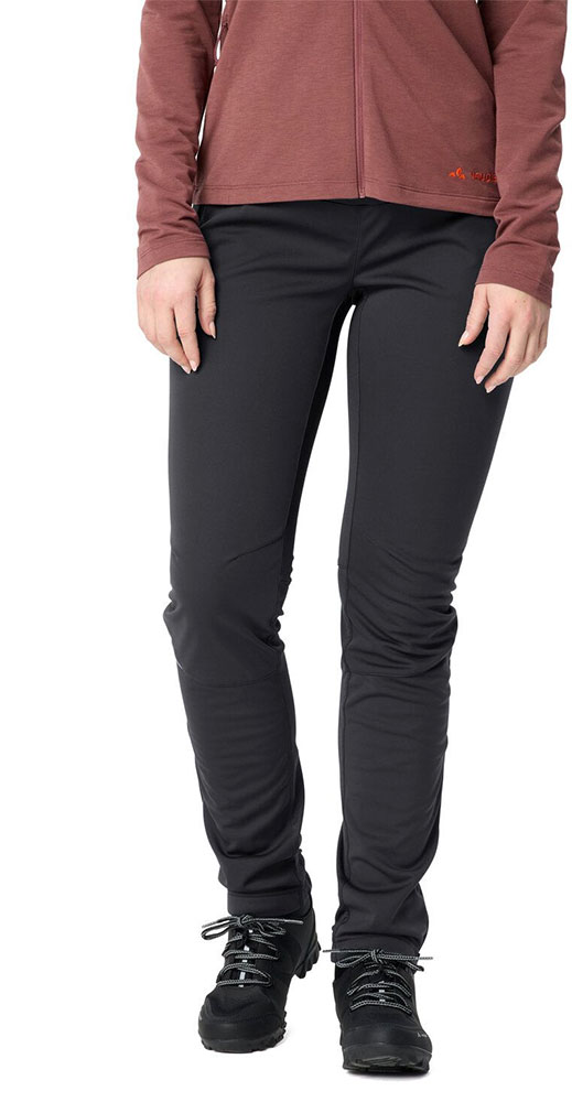 Wintry V - Pantalones softshell para mujer, negro/negro