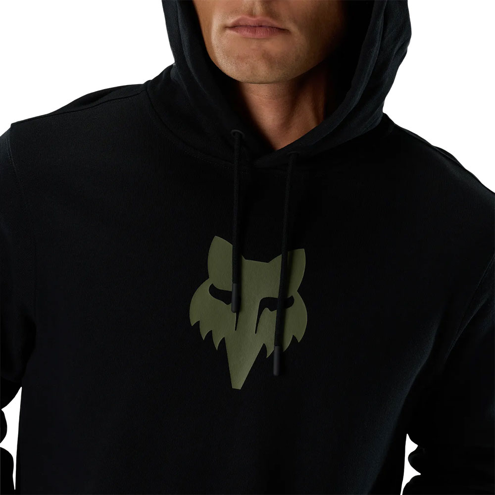 Fleece Fox Head – bluza z kapturem, czarna i zielona