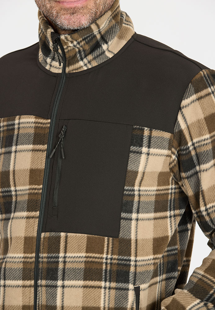 Astrali Checked - Fleecejacke Teak