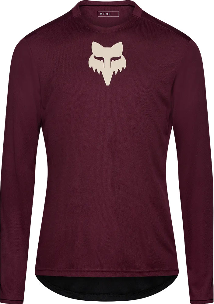 Ranger Fox Head – MTB Long-Sleeved Jersey Dark Maroon